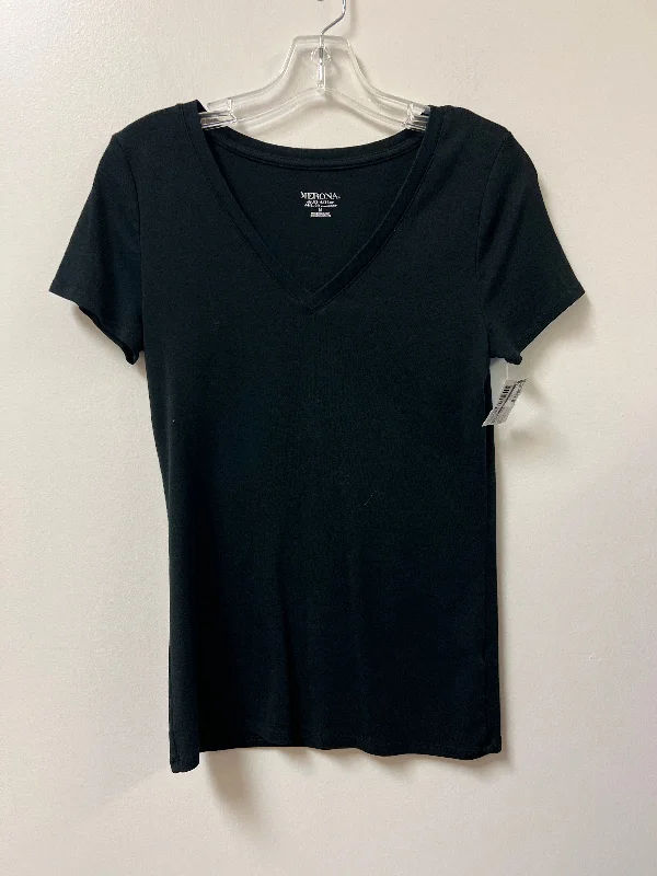 women's tops for those who love to dress up their casual looks with stylish topsTop Short Sleeve Basic By Merona In Black, Size: M