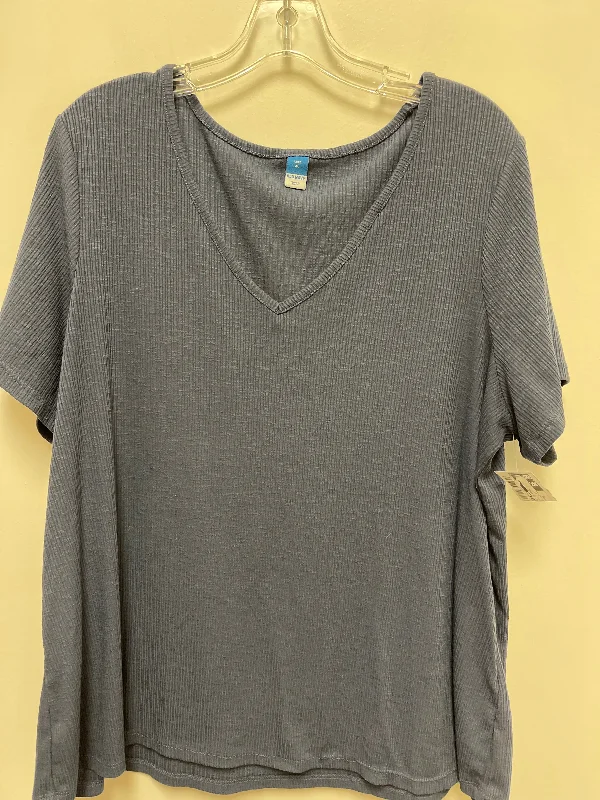 women's tops for those who want to create outfits that are both trendy and timelessTop Short Sleeve Basic By Old Navy In Blue, Size: Xl