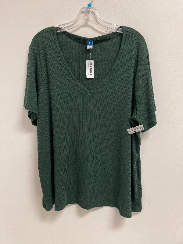 luxury women's topsTop Short Sleeve Basic By Old Navy In Green, Size: Xl