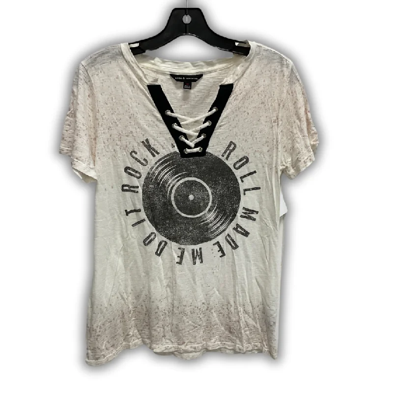 women's tops for those who prefer classic over trendy stylesTop Short Sleeve Basic By Rock And Republic In White, Size: M