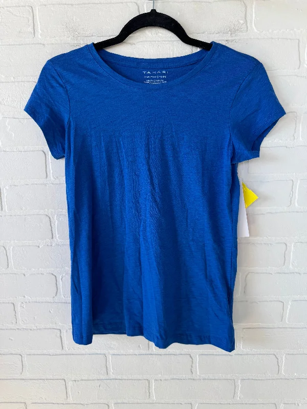 women's tops for those who love to dress up their casual looks with stylish topsTop Short Sleeve Basic By Tahari By Arthur Levine In Blue, Size: Xs