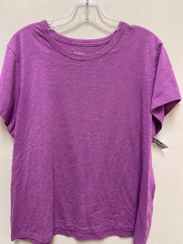 women's tops for those who want to create outfits that reflect their personal style and sense of fashionTop Short Sleeve Basic By Time And Tru In Purple, Size: 2x