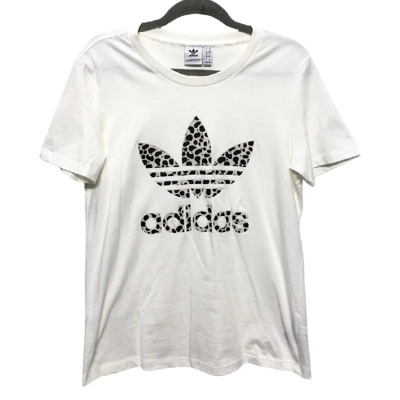 women's tops with asymmetrical designsTop Short Sleeve By Adidas In Cream, Size: M