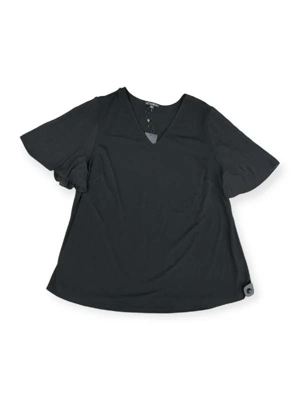 women's tops for those who want to invest in timeless piecesTop Short Sleeve By Adrianna Papell In Black, Size: 2x