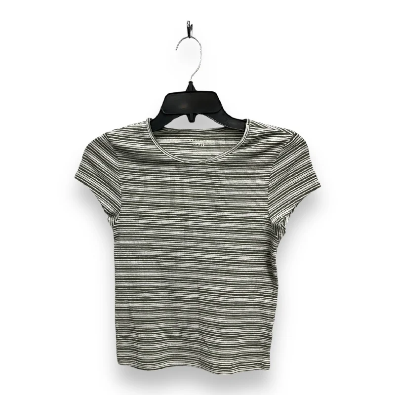 women's tops with unique designsTop Short Sleeve By American Eagle In Striped Pattern, Size: S