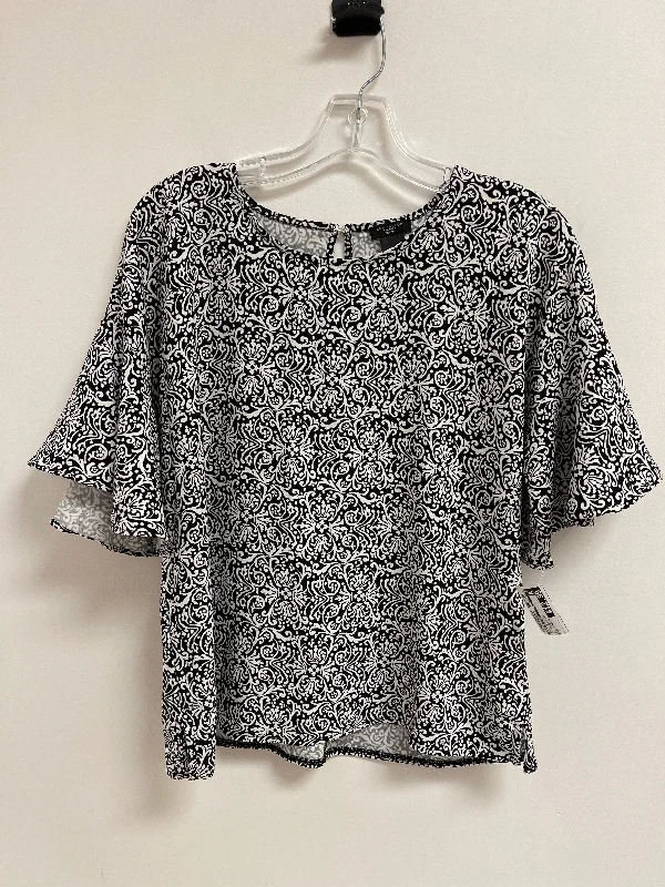 women's tops for those who want to make a fashion statementTop Short Sleeve By Ann Taylor In Black & White, Size: L