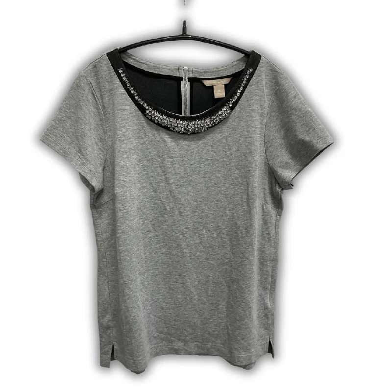 women's tops for those who love bold and vibrant colorsTop Short Sleeve By Banana Republic In Grey, Size: M