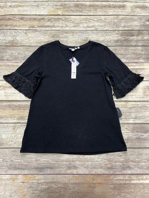 women's tops for relaxed weekendsTop Short Sleeve By Chicos In Black, Size: S