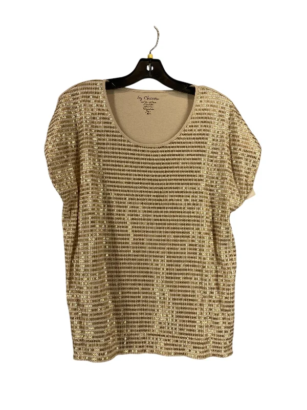 women's tops for those who want to add a bit of flair and personality to their looksTop Short Sleeve By Chicos In Gold, Size: 2