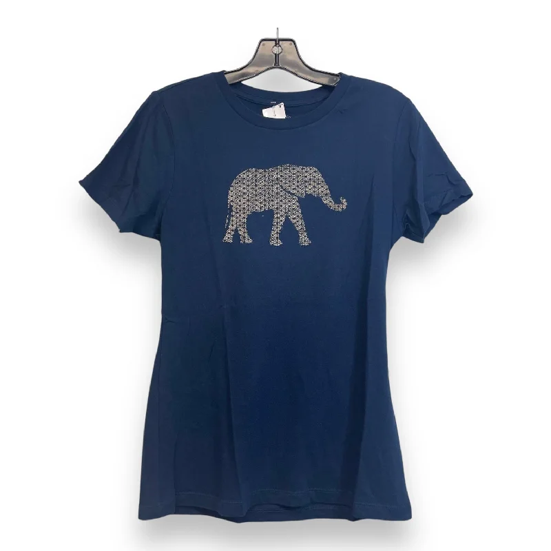 women's tops for those who appreciate subtle and muted tonesTop Short Sleeve By Gh Bass And Co In Navy, Size: L