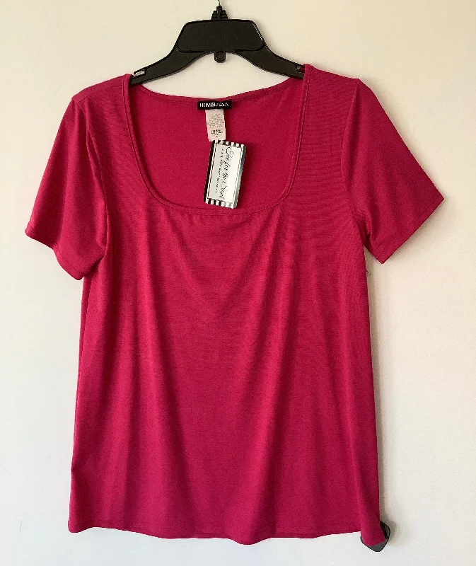 women's tops for those who want to elevate their everyday wear with chic and elegant piecesTop Short Sleeve By Heimish Usa In Pink, Size: S