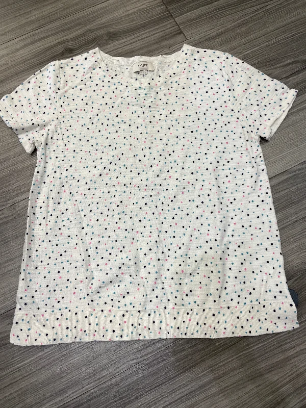 women's tops for fashion-forward individualsTop Short Sleeve By Loft In Polkadot Pattern, Size: M