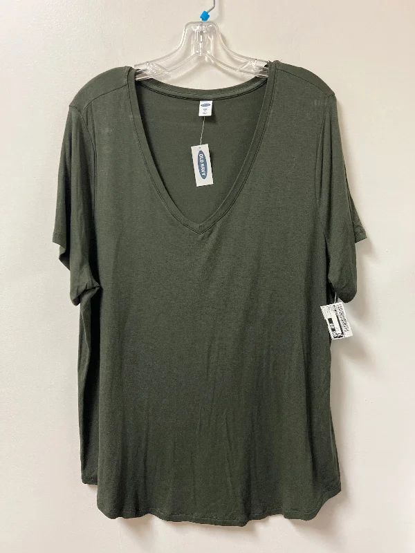 women's tops with built-in brasTop Short Sleeve By Old Navy In Green, Size: Xl