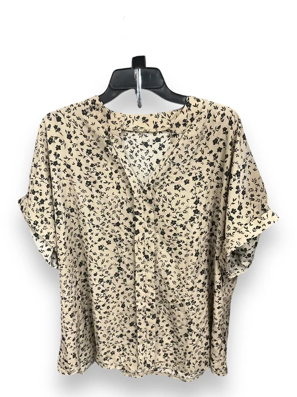 chic women's tops for everyday wearTop Short Sleeve By Shein In Floral Print, Size: 2x