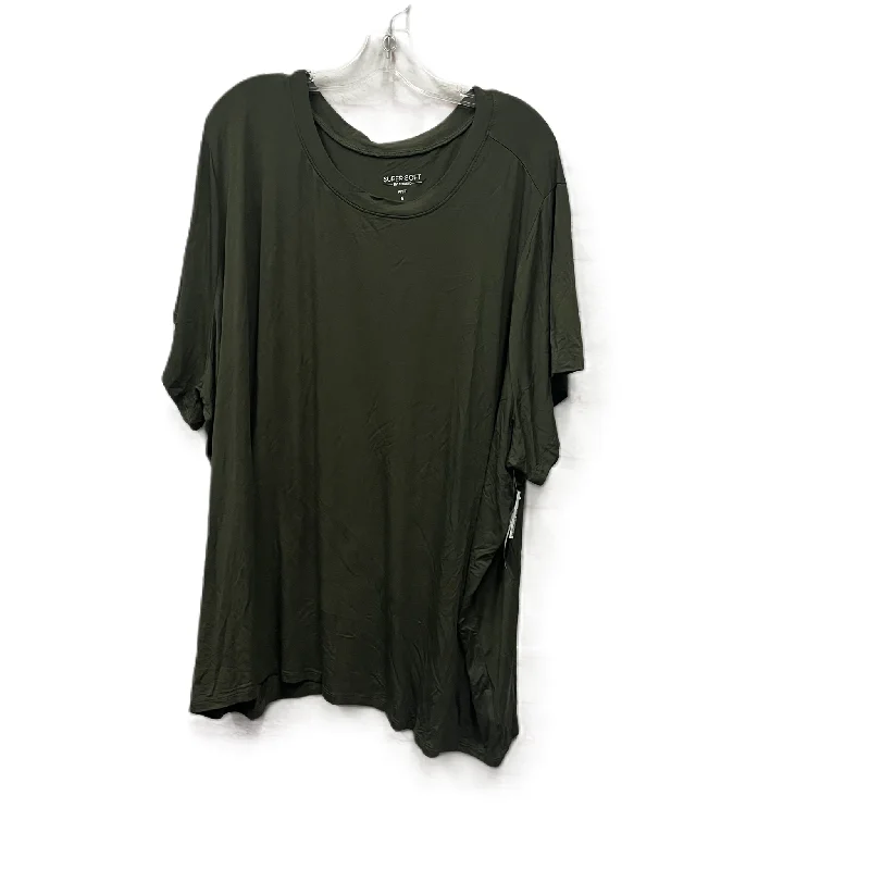 women's tops with cold-shoulder cuts and lace detailingTop Short Sleeve By Torrid In Green, Size: 6x