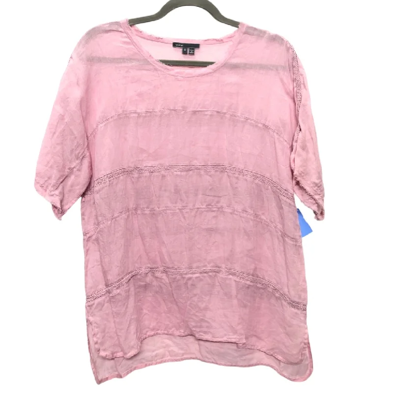 women's tops for summer festivalsTop Short Sleeve By Vince In Pink, Size: S