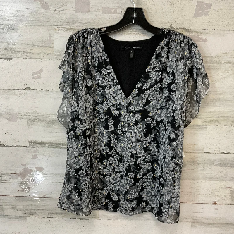 women's tops with lace-up frontsTop Short Sleeve By White House Black Market In Black, Size: S