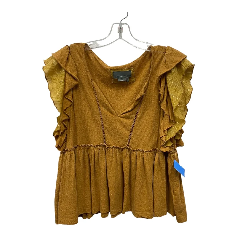 women's tops with unique designsTop Ss By Anthropologie In Brown, Size:M