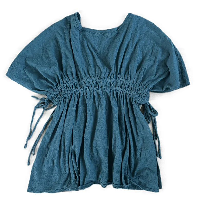 women's tops for bridal showers and baby showersTunic Short Sleeve By Free People In Teal, Size: Xs